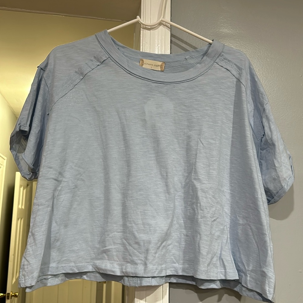 Altar’d State Blue 100% Cotton T-shirt